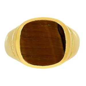 Authentic Eye of Protection: 18K Gold Plated Tiger Eye Ring