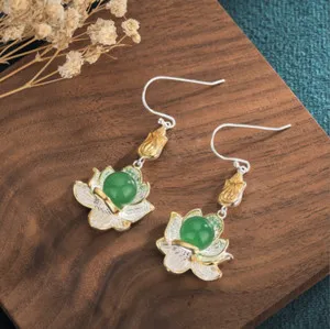 Authentic Blooming Protection: White Lotus Earrings, 18K Gold Plated Wisdom