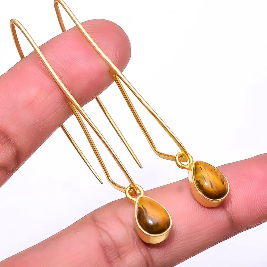 Authentic Golden Gaze of the Sun Talisman Drop Earrings