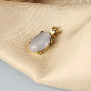 Authentic 3.25Ct.Natural Moonstone/Chandrak Gold Plated Gemstone Pendant for Men & Women