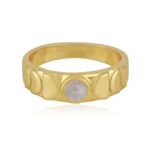 Authentic Lunar Love Bond: Moonstone Engagement Band of Radiant Harmony