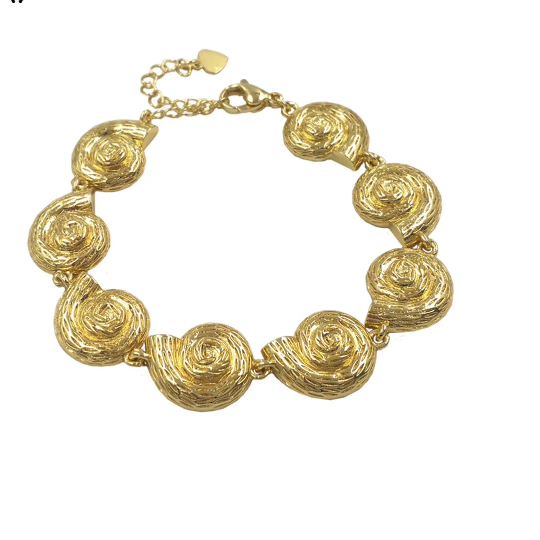 Authentic WT-JF372 New Arrival Cowrie Shell Fine Yellow Brass Charms 17cm+2 Inch Extend Chain Bracelet For Girls Dating Accessory