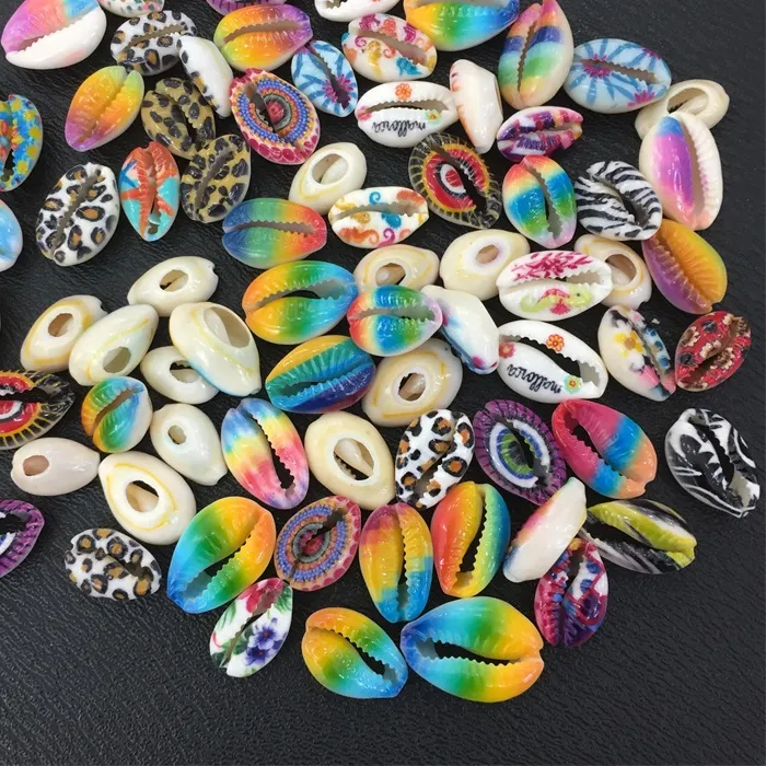 Authentic 20PCS/Lot Multicolor Natural Shell Seashells Bead Conches Cowries Charms for DIY Necklace Bracelets Making Jewelry Findings