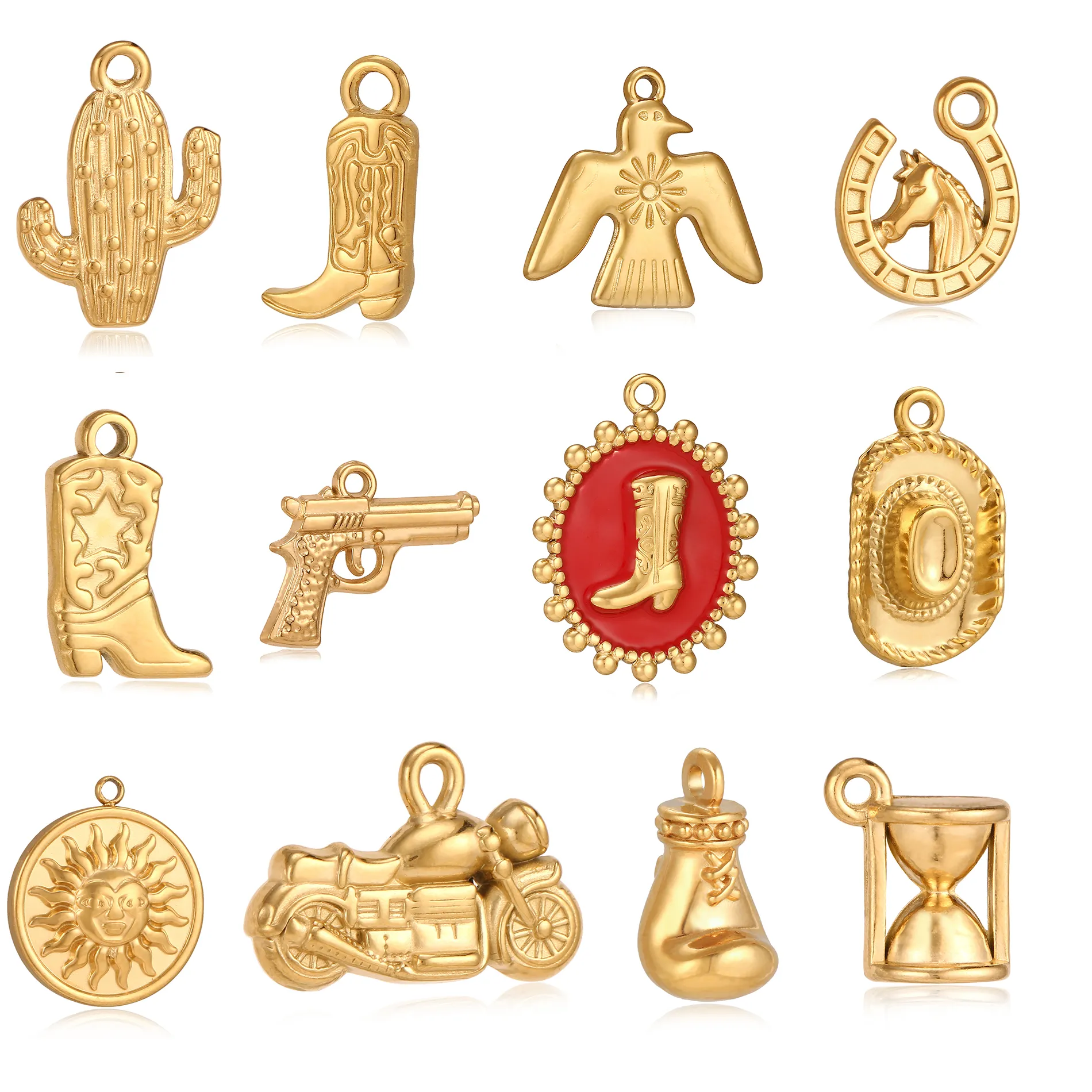 Authentic The Nomad Trilogy: Stainless Steel Western Charms for Custom Talismans