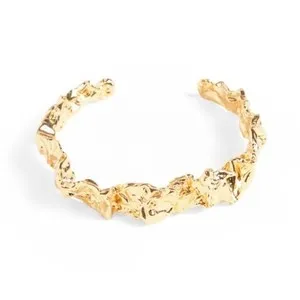 Authentic AMBER SCEATS Emery cuff bracelet 24k gold plated adjustable handmade