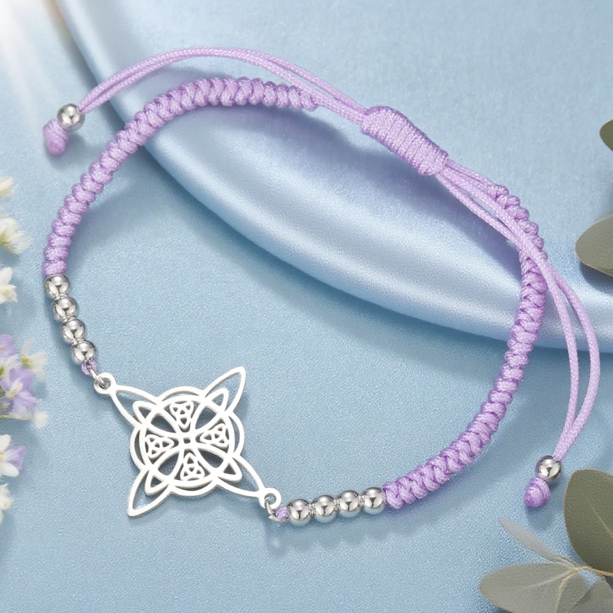 Authentic Dawapara Good Luck Witches Knot Bracelet Celtics Triquetra Trinity Knot Charm Wiccan Symbol Irish Jewelry