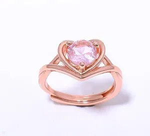 Authentic Rose Quartz Reverie: A Rose Gold-Plated Ring of Love and Protection
