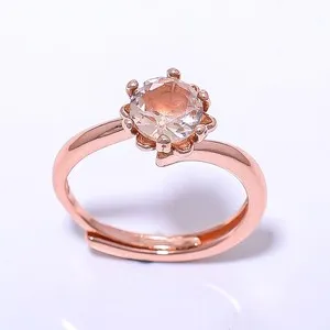 Authentic Morganite Quartz Rose Gold Plated Ring s.Adjst RC7378-6_3