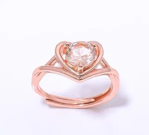 Authentic Morganite Quartz Rose Gold Plated Ring s.Adjst RC7383-5_3