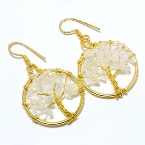 Authentic Whispers of the Heart: Madagascar Rose Quartz and Gold-Plated Sacred Drop Earrings