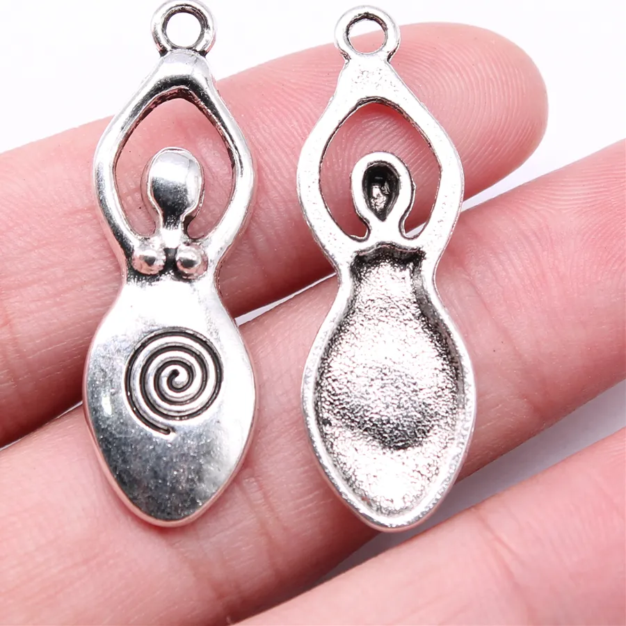 Authentic Wysiwyg 10Pcs Charms 39X13Mm Fertility Goddess Mother Charms For Jewelry Making Jewelry Findings Antique Silver Color Pendant