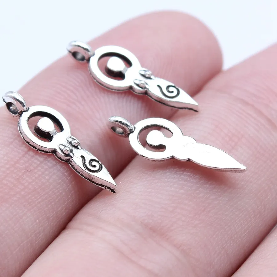 Authentic Sacred Fertility Goddess Charms - 40 Piece Silver Pendant Collection for Enchanting Jewelry