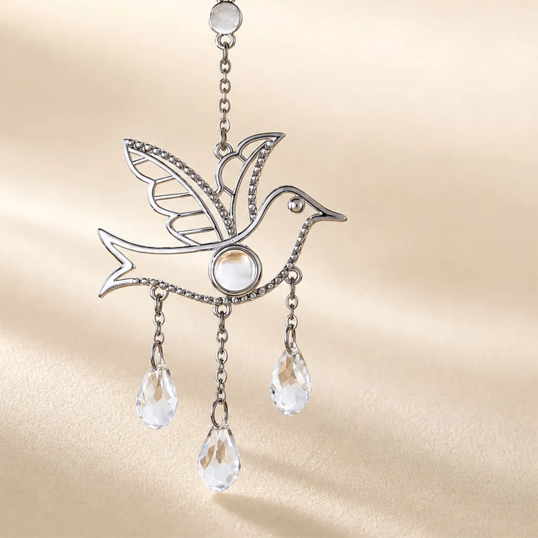 Authentic Sacred Dove: Enchanted Photo Projection Pendant