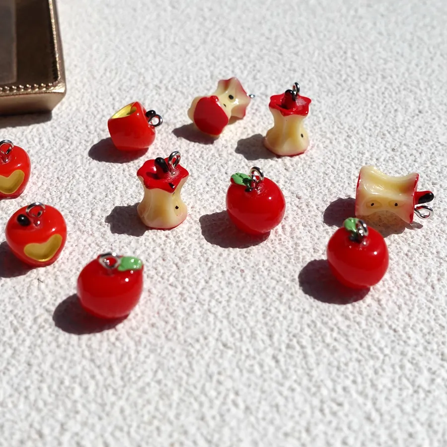 Authentic Cute Apple Charms for Earring Bracelets Jewelry Making DIY Pendants Bulk