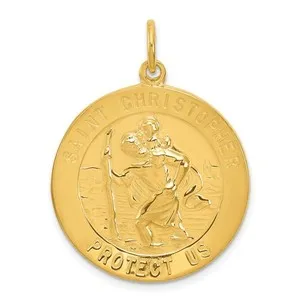 Authentic Guardian of the Journey: 24k Gold-plated Sterling Silver St. Christopher Medal Pendant