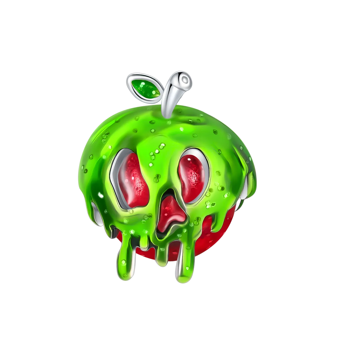 Authentic Enchanted Apple of Life: A Sterling Silver Skull Pendant for Protection and Love