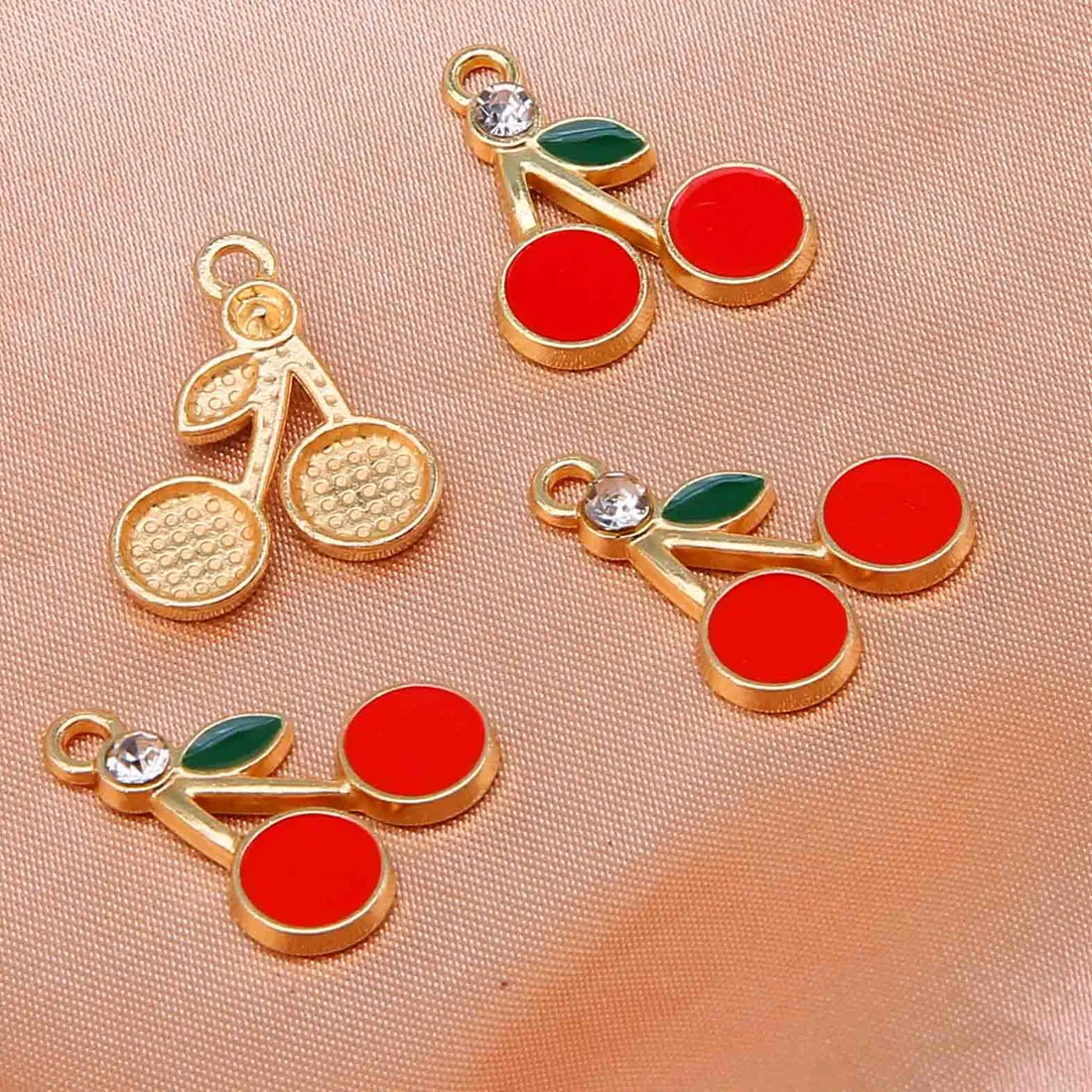 Authentic 10pcs fruit pendant strawberry banana cherry apple pendant necklace earring DIY accessories