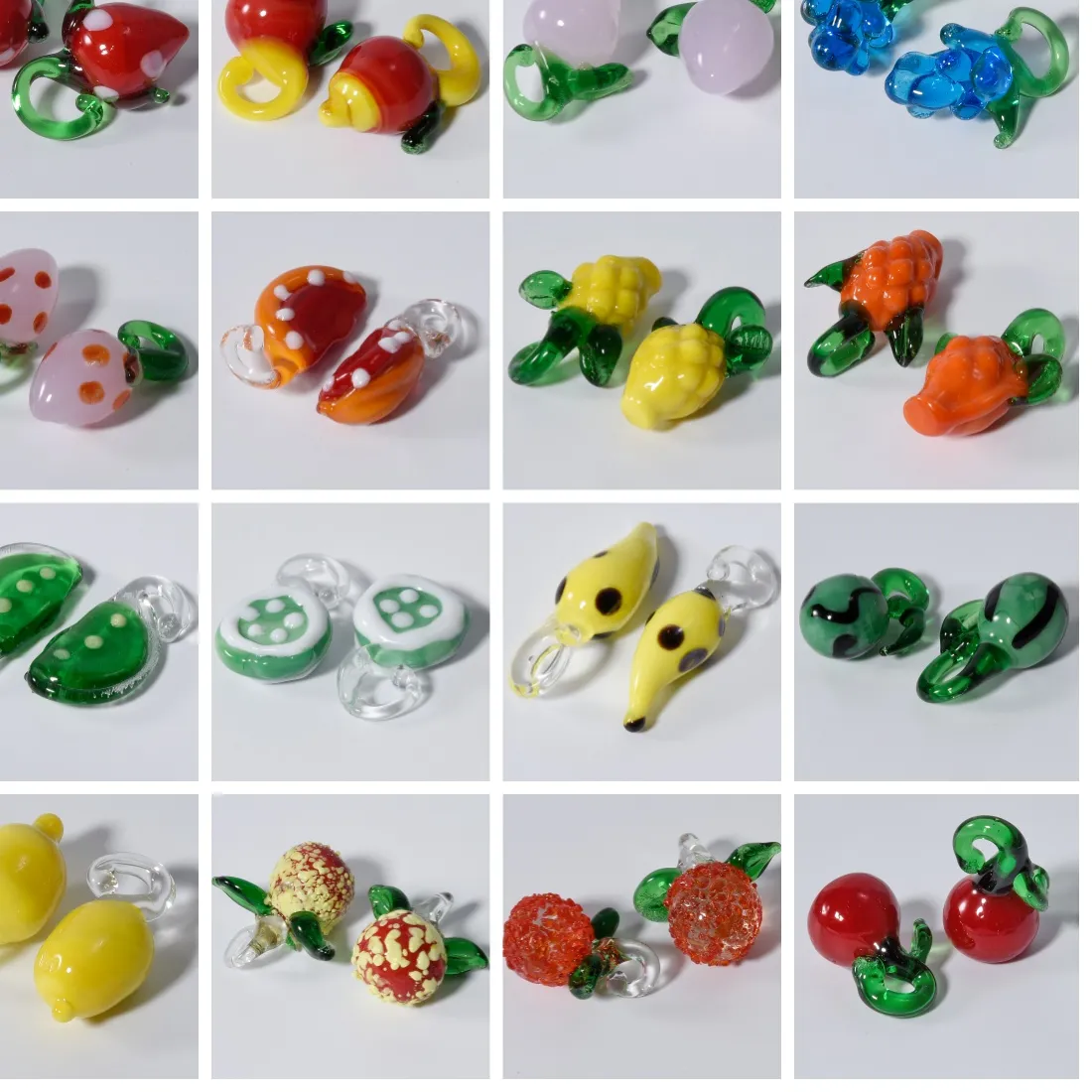 Authentic 10/20pcs Multiple Styles Fruit Pendant Handmade Glass Lemon Strawberry Apple Making Supplies Diy Bracelet Accessories