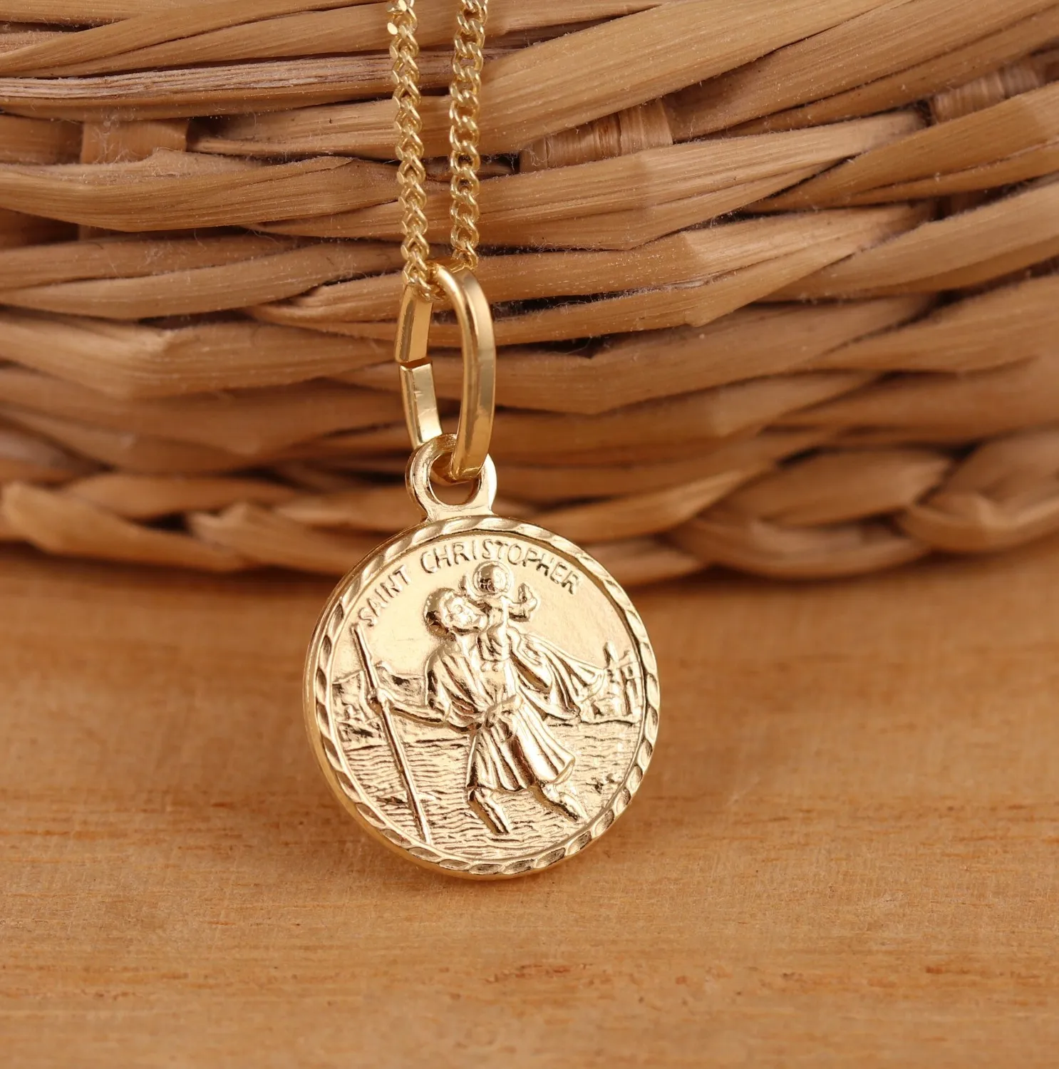 Authentic The Wayfarer's Radiant Sentinel: St. Christopher Gold-Plated Talisman