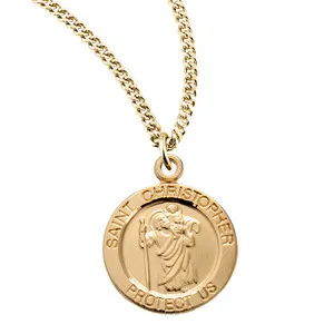 Authentic St. Christopher's Voyage Guardian: Gold‑Plated Silver Medallion Necklace