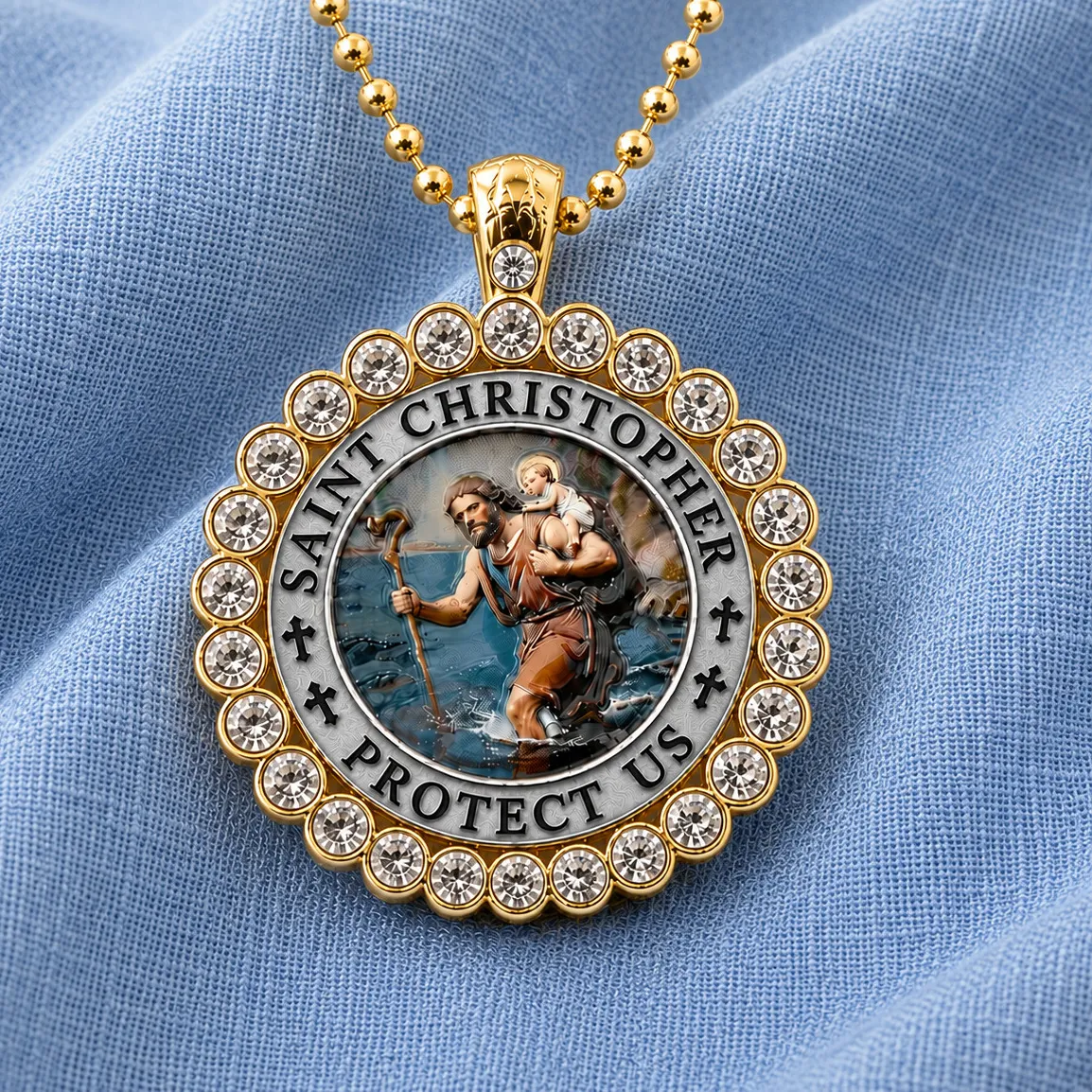 Authentic The Wayfarer’s Sentinel: Saint Christopher Gold-Plated Sacred Talisman