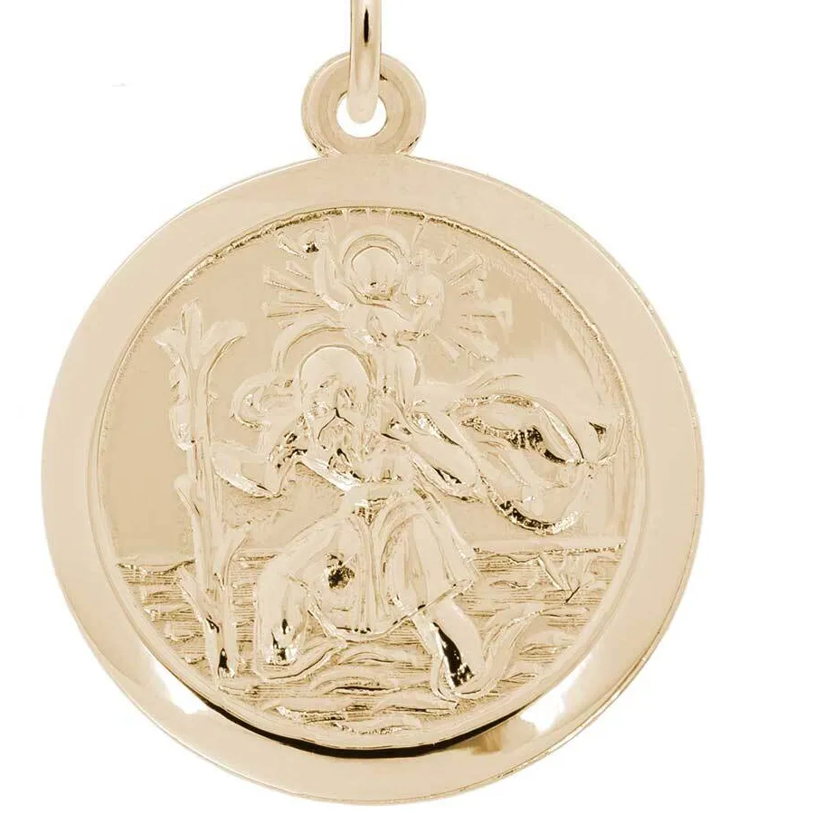 Authentic St Christopher Charm by Rembrandt 10K or 14K Gold or Sterling Silver