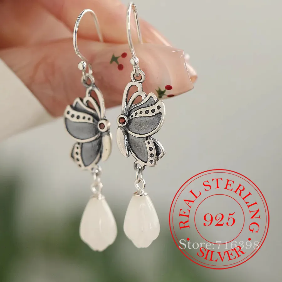 Authentic Whispers of the Jade Butterfly: Enchanted Earrings of Serenity