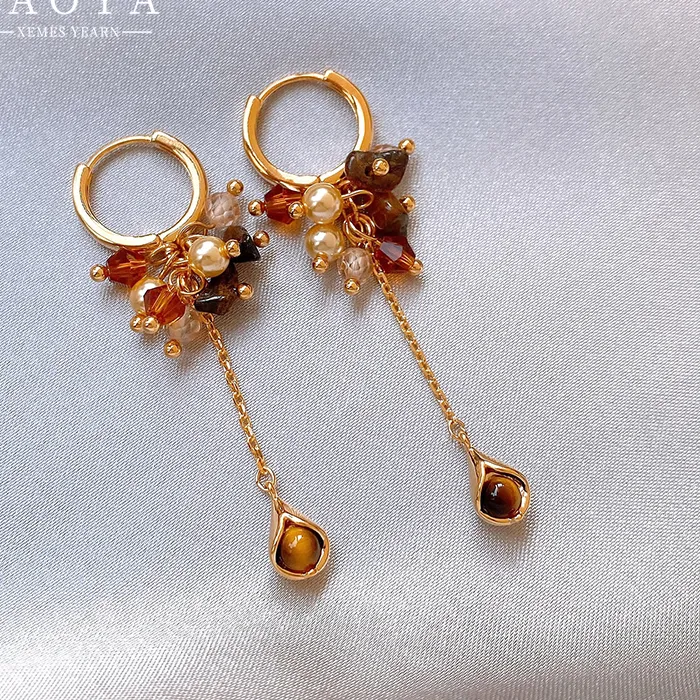 Authentic Gilded Tiger Eye Talisman Earrings