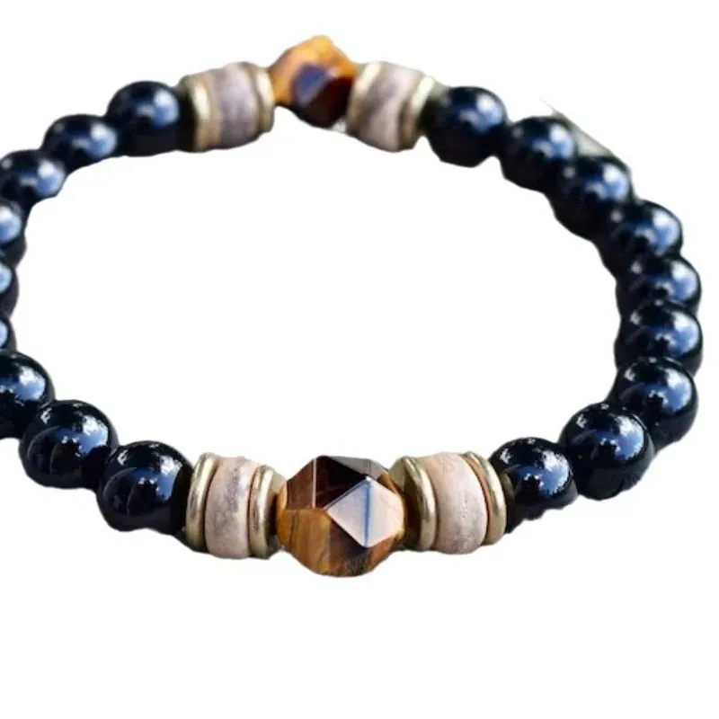 Authentic Natural Black Obsidian Hematite Tiger Eye Bead Bracelet For Men Magnetic Health Protection For Women Soul Jewelry