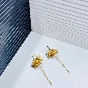 Authentic Gold Plated Elephant Design Bugadi Ear Jewelry Non Piercing Helix Cuff for Women