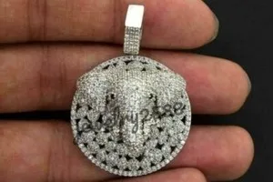 Authentic Sacred Elephant's Blessing: 3D Elephant Pendant with 2.22 Ct Cubic Zirconia