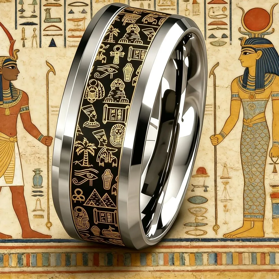 Authentic Retro Ancient Egyptian Eye of Horus Ra Udjat Ring Vintage Egypt Pharaoh Rings For Men Women Amulet Jewelry Gifts