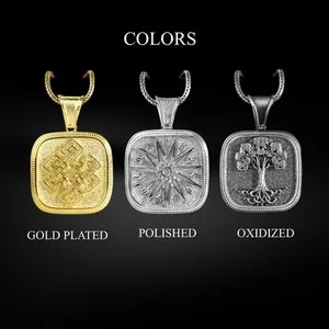 Authentic Celtic Shield Knot 925 Silver Men Necklace, Mythological Protection Charm
