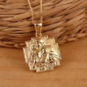 Authentic The Wayfarer's Radiant Sentinel: St. Christopher Gold-Plated Talisman
