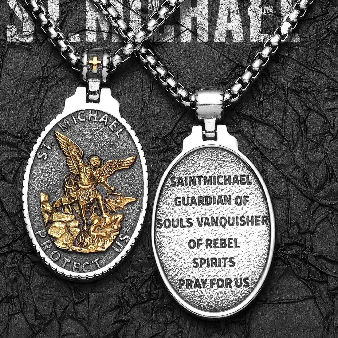 Authentic Archangel St.Michael Guardian Men Necklaces Pendant Chain Punk Stylish For Women Jewelry Gifts