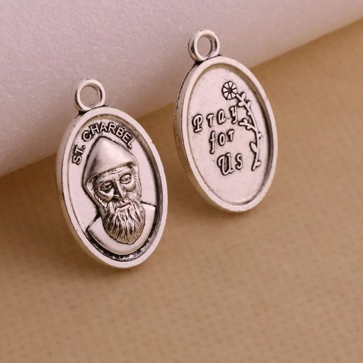Authentic Sacred Intercession: Saint Charbel Radiant Gold-Plated Pendants