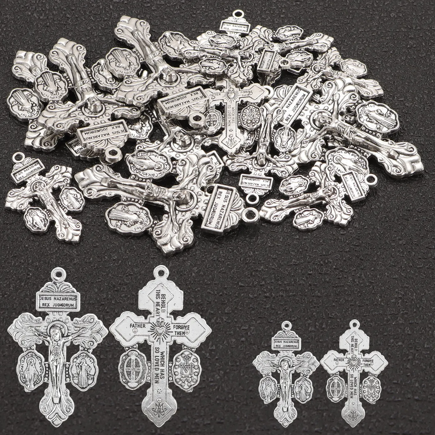 Authentic 5/20PCS Forgiveness Crucifix Make Rosaries Exorcism St.Benedict Cross Pendant DIY Rosary Chaplet Jewelry