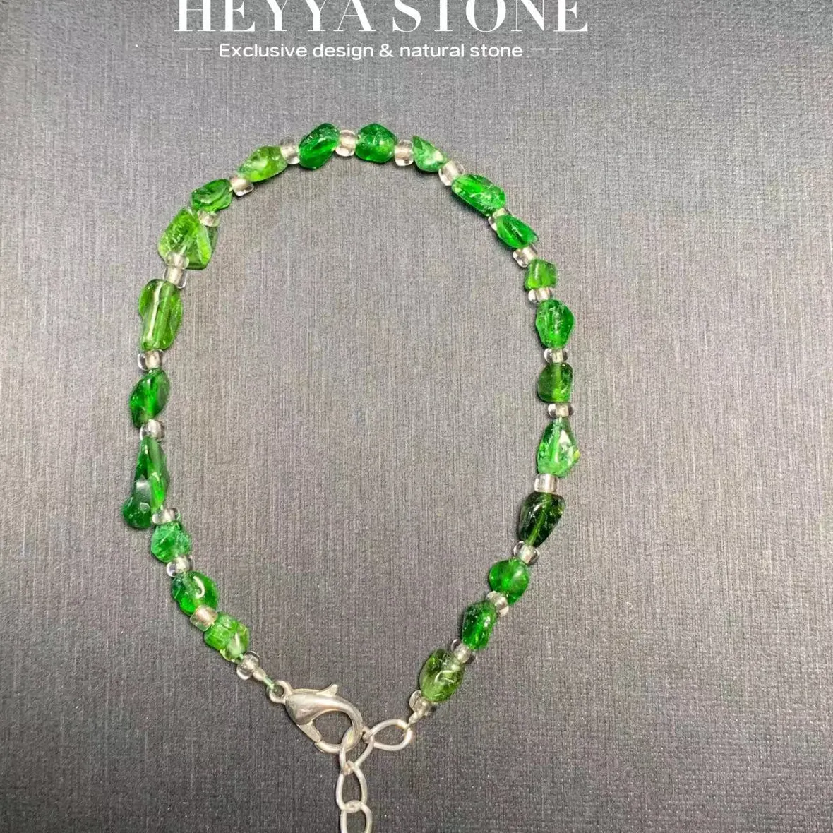 Authentic HEYYA STONE Natural Diopside Bracelet Energy Healing Fine Jewelry Stone Gemstone Classic Style Cure Yoga Relief