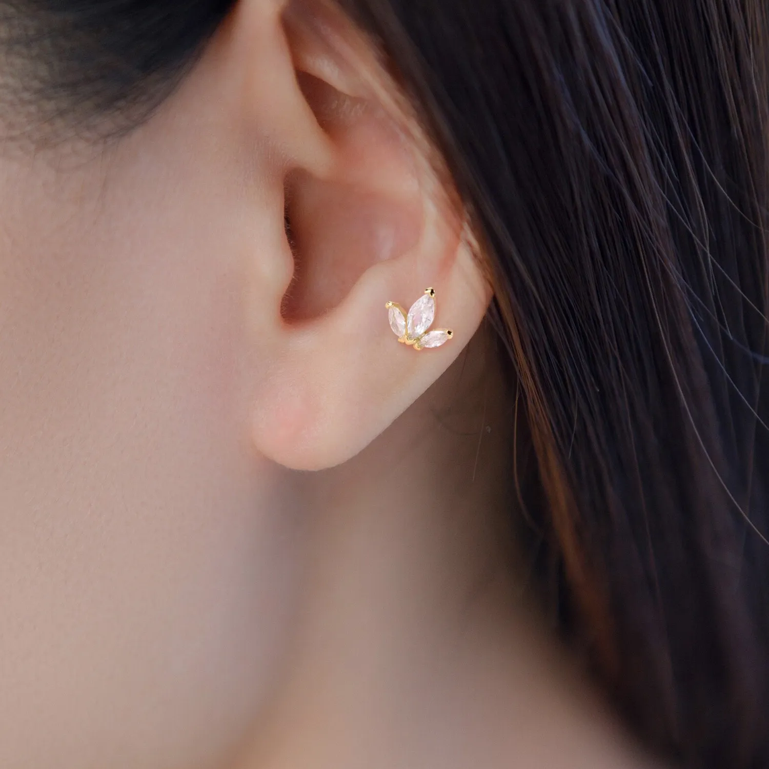 Authentic Sacred Blossom Studs of Inner Purity and Golden Light