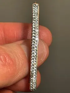 Authentic Celestial Double Row Pave Crystal Threader Earrings in Radiant Gold