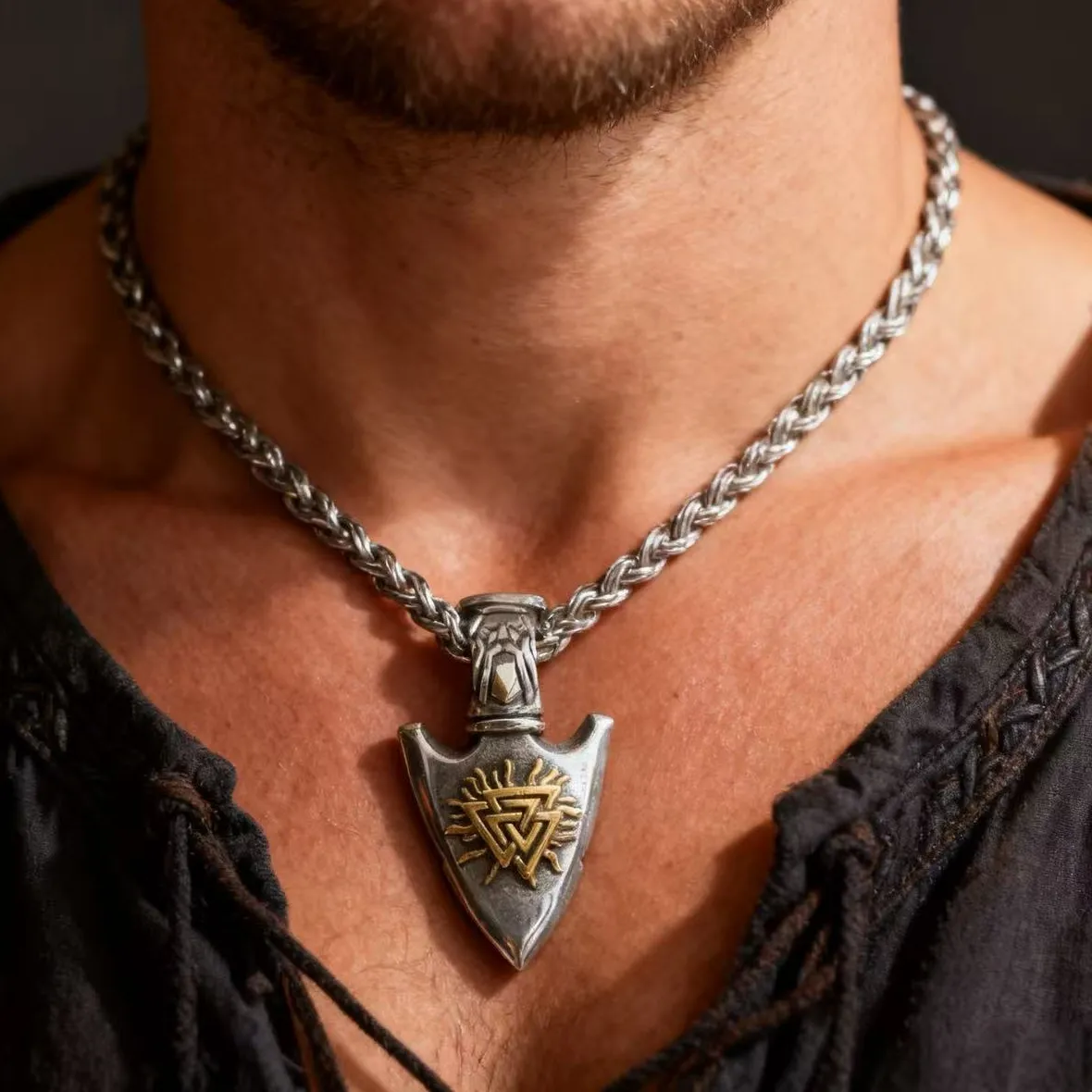 Authentic Hnsp Viking Compass Vegvisir Necklace Pendant Nordic Odin Valknut 316L Jewelry Accessories