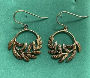 Authentic Golden Fern Whispers: Celestial Hoop Earrings