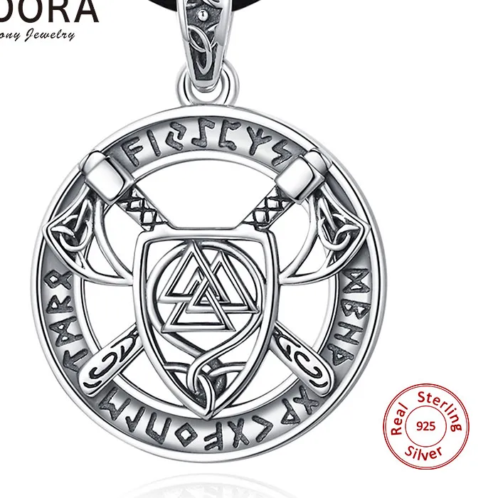 Authentic The Northern Aegis Sterling Silver Nordic Axe And Shield Talisman