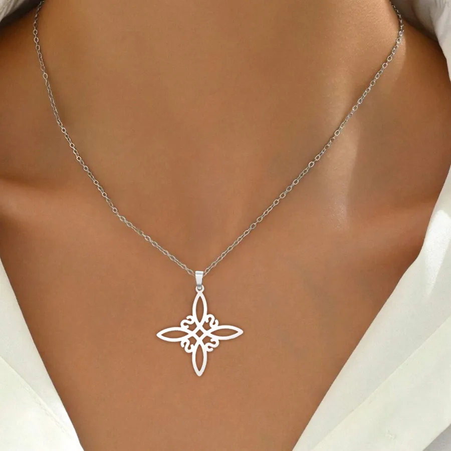 Authentic DGIDDK Hollow Witch Knot Irish Knot Pendant Necklace Women's Unique Design Collarbone Chain Jewellery