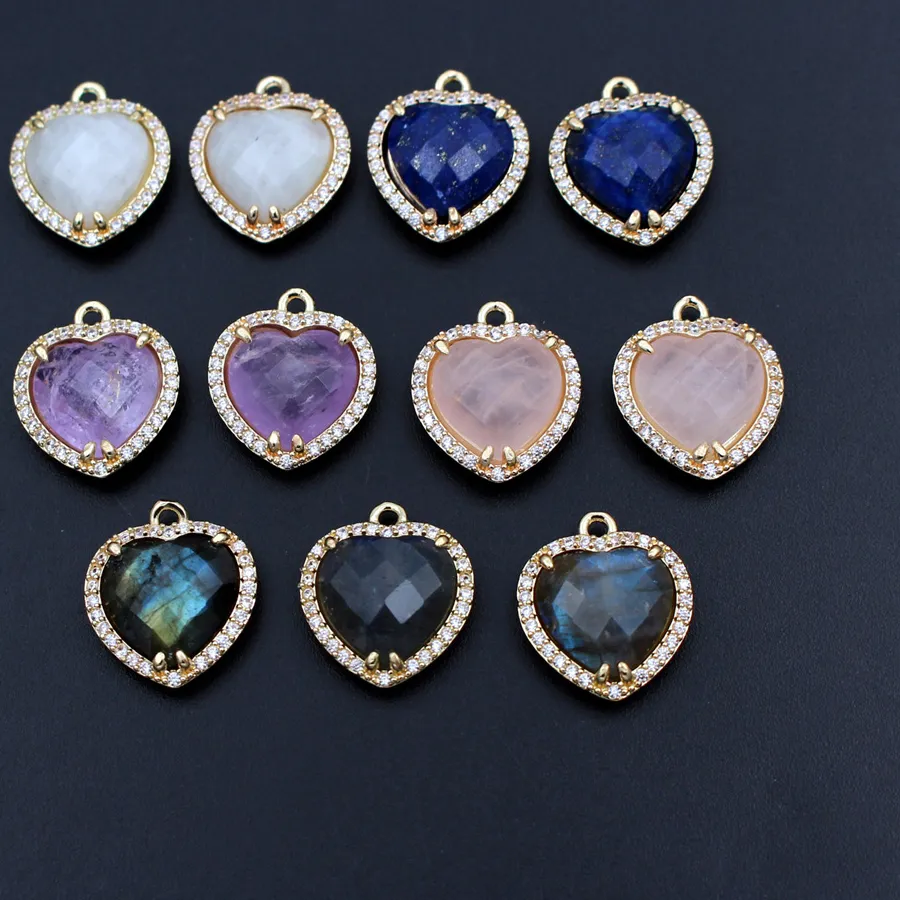 Authentic Amethyst & Rose Quartz Heart Charms: Empowering Love & Devotion