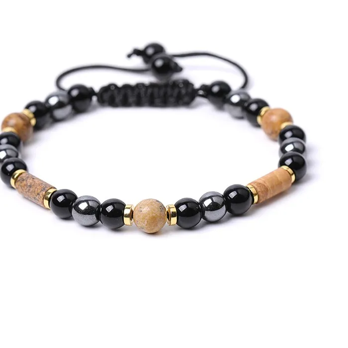 Authentic The Dual Harmony: Rose Quartz and Obsidian Soul-Link Bracelet