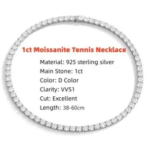 Authentic Celestial Moissanite Radiance Tennis Necklace – 18K White‑Gold Plated