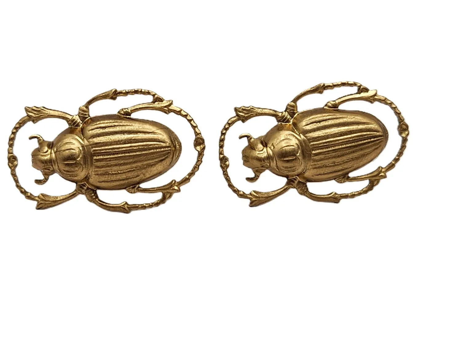 Authentic Gold-plated Egyptian Scarab Dung Beetle Cufflinks, Jewelry and Accessories