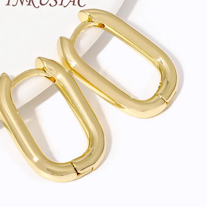 Authentic Radiant Arc U-Shaped Sacred Geometry Hoops in 18K Gold Plate