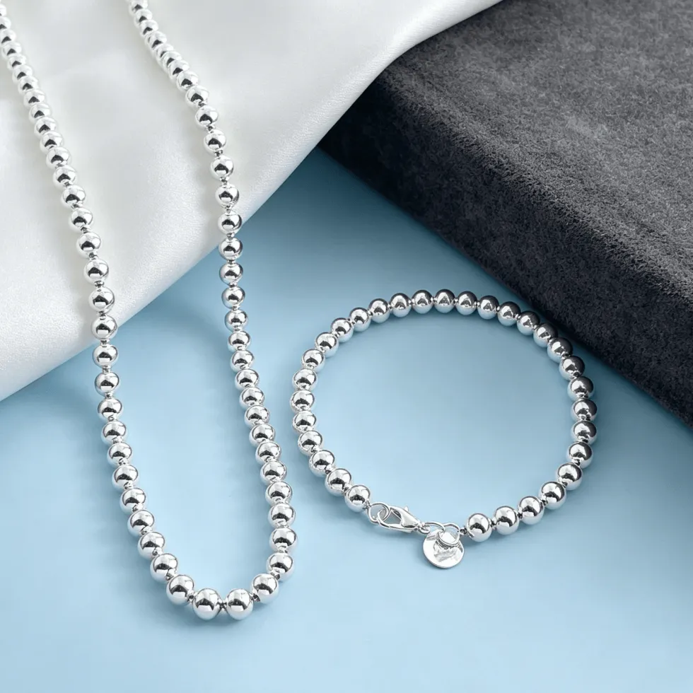 Authentic Original 925 Sterling Silver Charms 6Mm Hollow Beads Bracelets Neckalces Jewelry Man Boutique